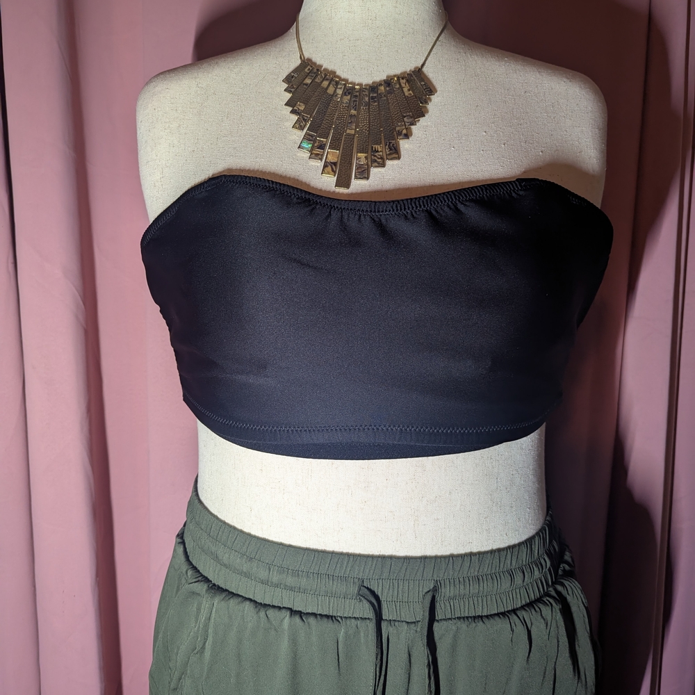 Sleek Black Strapless Bra 3XL
